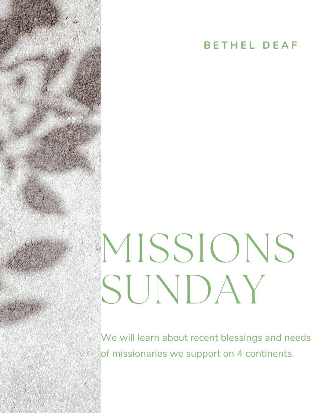 Missions Sunday